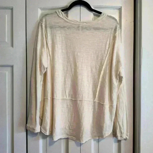 Anthropologie Z Supply cream long sleeve Slub jersey top | Sz Small | Oversized - Picture 2 of 6